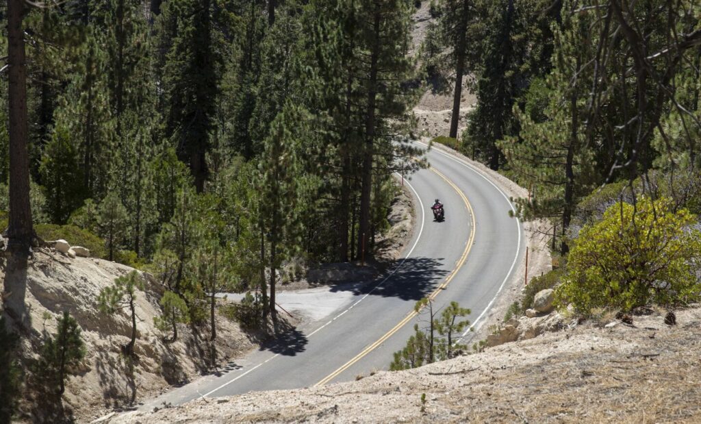 biker on the road